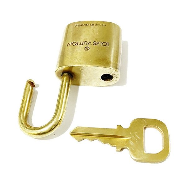 Authentic LOUIS VUITTON LV 10 SET PADLOCK KEY BAG CHARM CADENA GOLD-PLATED - Picture 4 of 4